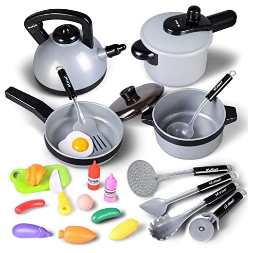 kramow Juguete de Cocina Set,Cocina de Juguete,Niños de 3 Años de Edad,22 Piezas
