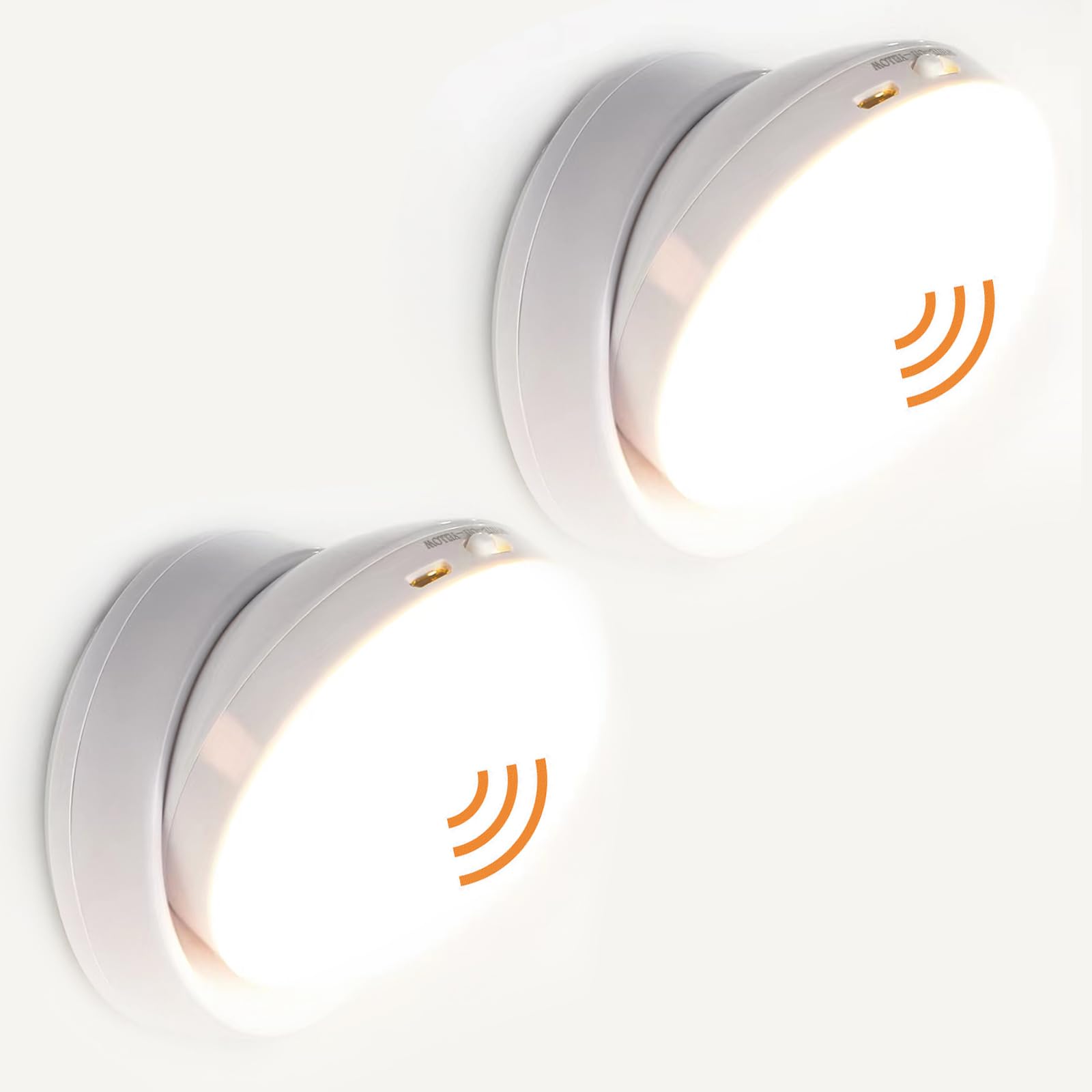 ZVM 2 Stück - LED Wandleuchte Innen mit bewegungsmelder, USB Wiederaufladbare Wandlampe mit Schalter, 360°Drehbar, 3000K/7000K Wandbeleuchtung, Kabellos Magnetische, led Bewegungslicht