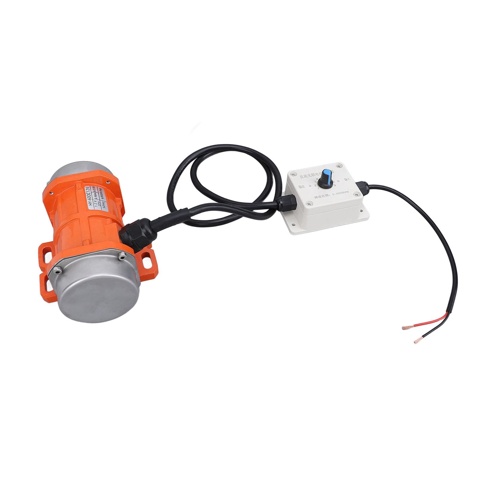 Motore Vibrante Elettrico da 3800 Giri/min, Vibratore per Calcestruzzo in Lega di Alluminio con Regolatore di velocità, Efficiente e Silenzioso per l'edilizia e l'estrazione Mineraria (60W)