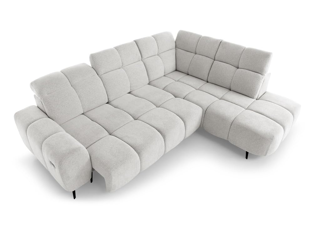 Ecksofa Sergio L - Wohnlandschaft, Polstersofa, Polstercouch (Linke Seite - Grau: Raven 06)