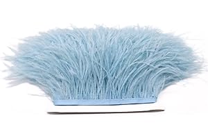 FQTANJU Ostrich Feathers Fringe Trim Ribbon for Sewing