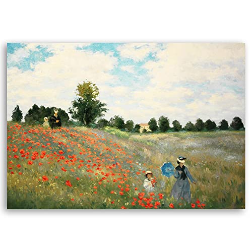 Tableau Monet Coquelicots 90x60 cm pour Déco Chambre d'Enfant - 2