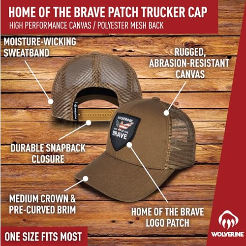 Image of Wolverine Trucker Hat | Mesh Back | Snapback | Adjustable | Rugged | Durable | Workwear