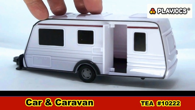 Celino Voiture + Caravane Moulée Sous Pression – Jouet Argenté, Portes Ouvrantes, 29,4 Cm, Dès 3 Ans, Idéal Jeux Imaginatifs