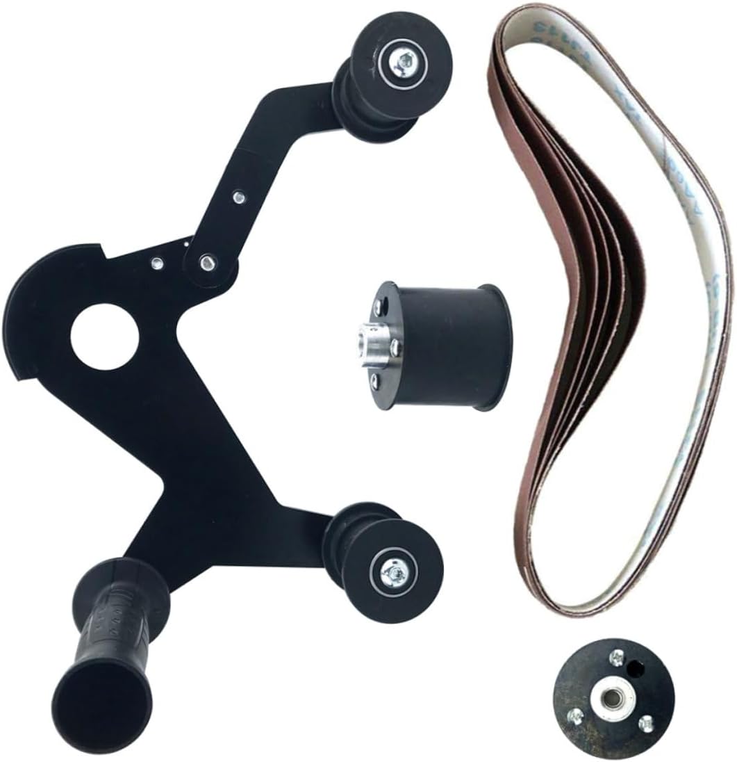 Portable Handheld Belt Sander Attachment for Pipe Tube Polishing Wear-resistant Polymer Guide Wheel Uniform Grinding for Stainless Steel Tubes