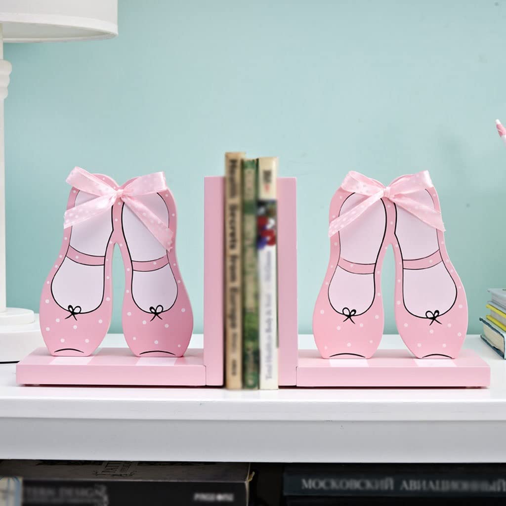 Buchstütze Kreative Prinzessin Schuhform Buchstützen Holz Bücher aus Hause Studienzimmer Dekoration Buchenden Regal Helfer Geschenk for Mädchen Schreibtisch Dekorative
