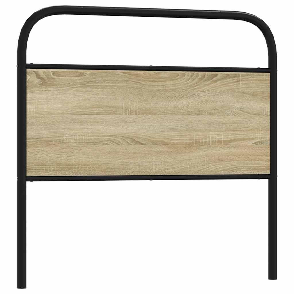 vidaXL Cabecero de Acero y Madera de ingeniería Roble Sonoma 90 cm, cabecero de Cama, cabecero de Metal, cabecero de Cama metálico