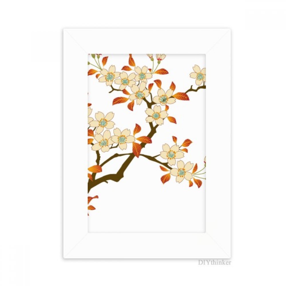 Peinture Blanc Art 5X7 Pouces Cadre Photo avec Fond d'écran Fleur Plante