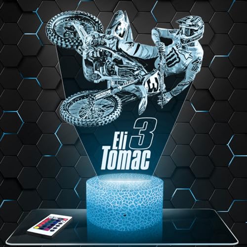 Lámpara de mesilla de noche, luz nocturna táctil Moto cross E. Tomac lámpara LED ilusión 3D, idea de regalo para niños y niñas, Navidad, lámpara de mesilla de noche para niños o adultos. Lámpara de mesilla de noche, luz nocturna táctil Moto cross E. Tomac lámpara LED ilusión 3D, idea de regalo para niños y niñas, Navidad, lámpara de mesilla de noche para niños o adultos.