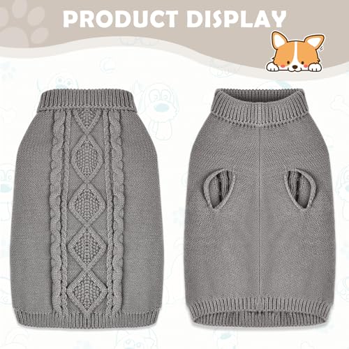 FWLWTWSS Hundepullover, Winter Warmer Hundepullover Kleine Hunde Rollkragen Strickpullover Hunde Pullover Weich Hundepulli Hundekostüm Hundebekleidung für Kleine Mittelgroße Hunde und Katzen Large