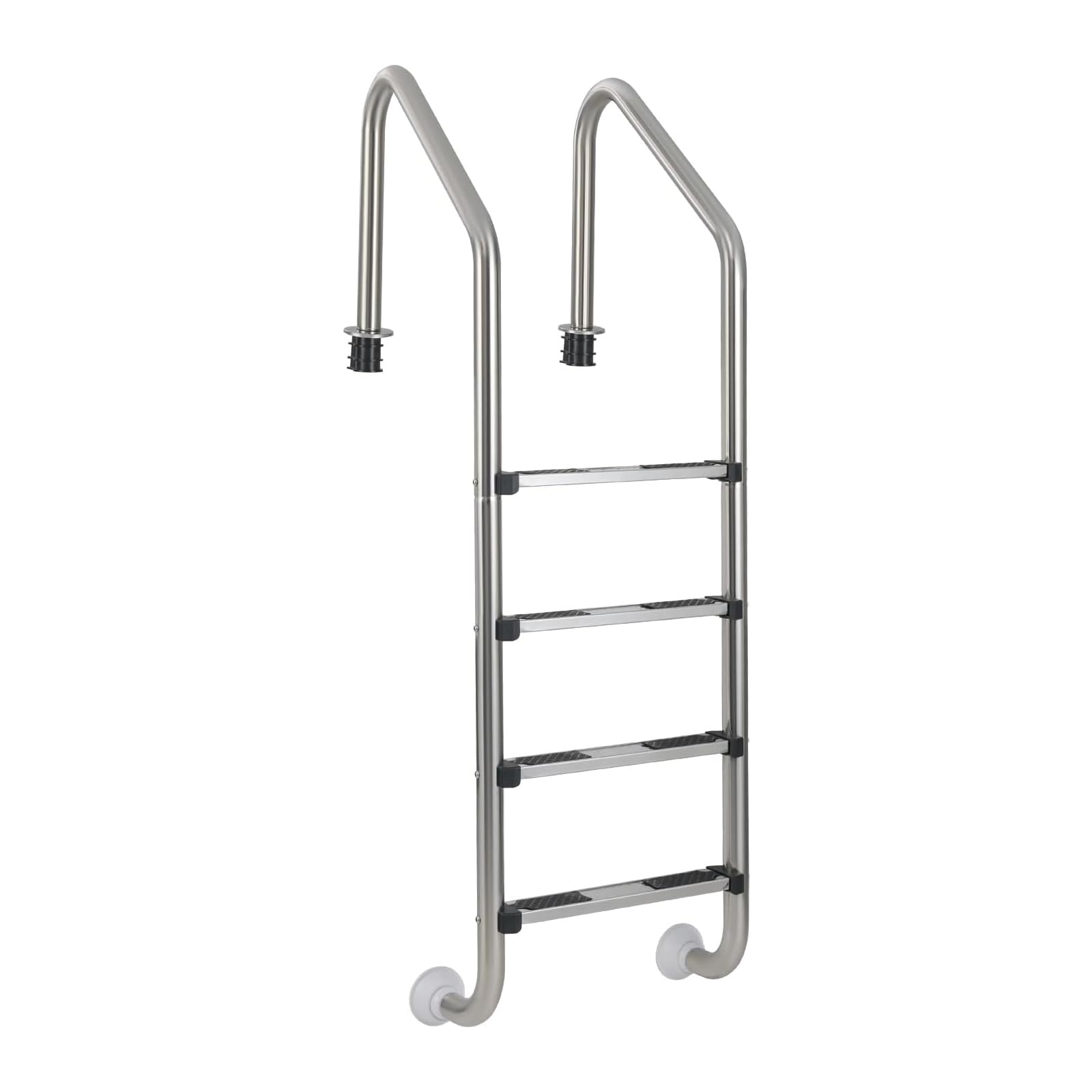 Scaletta per Piscina A 4 Gradini in Acciaio Inox, Gradini Antiscivolo, Portata Massima 200 kg, Facile da Installare per Piscine Interrate, Palestre, Parchi Acquatici, Design Resistente E Sicuro.