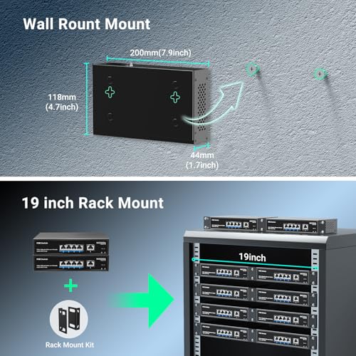 Image of 4 Port Gigabit PoE Switch Unmanaged with 4 Port IEEE802.3af /at PoE @78W, 1 x 1000Mbps Uplink, NICGIGA 5 Port Network Power Over Ethernet Switch, VLAN Mode, Desktop /Wall-Mount.
