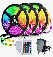 Fita Led 10Metros RGB 5050 Ip65 - Kit Completo Controle 24 Teclas Fonte 12V