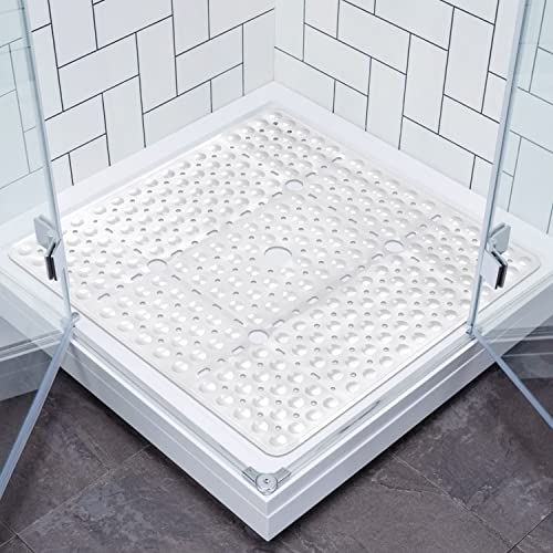 ZOKBOM Square Shower Mat Non Slip 70x70cm, White, 70 x 70 cm (Square) - Image 2