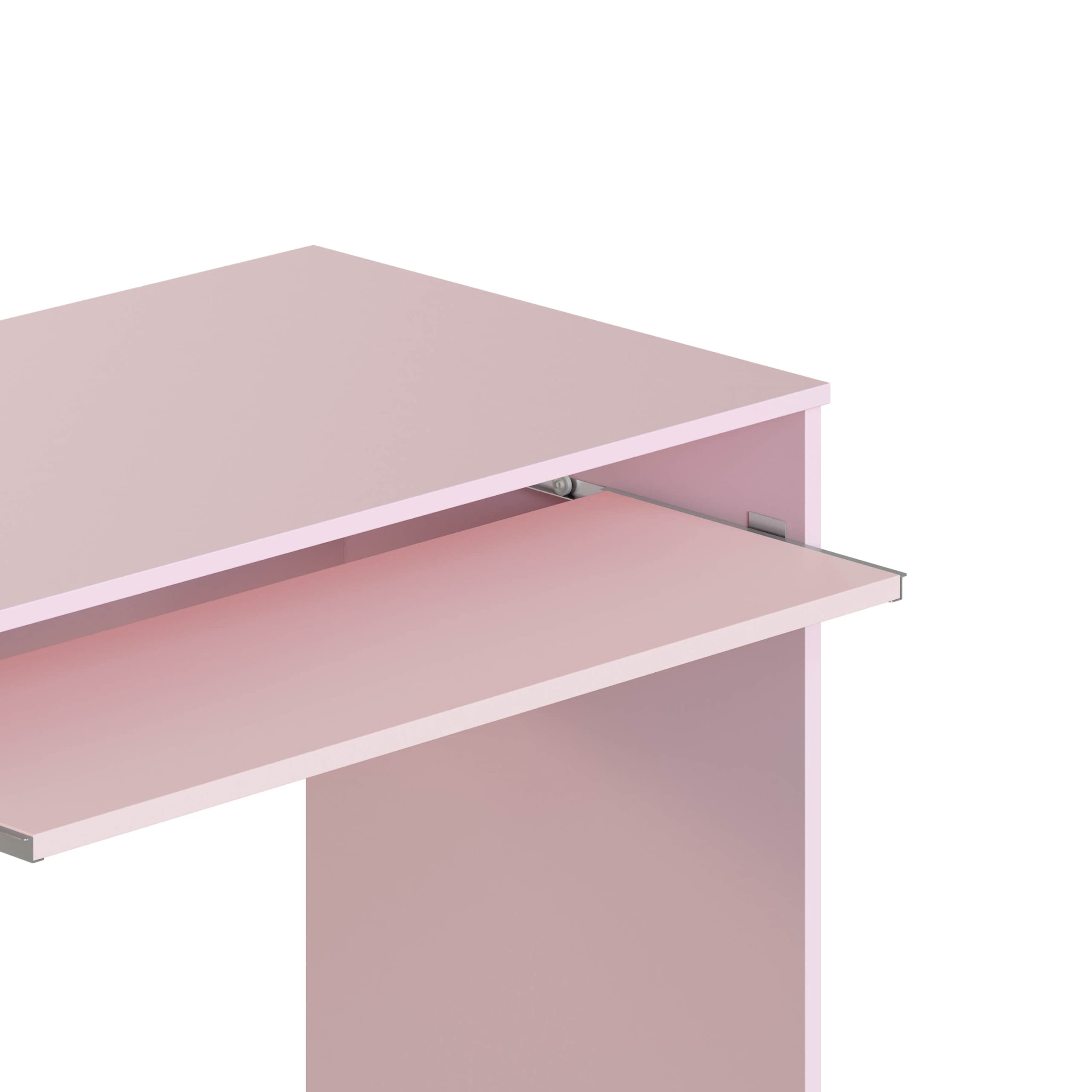 Miroytengo Pack Habitación Juvenil Completa con Cama Nido con Somieres (90×190/90×180) + Armario 3 Puertas +Escritorio + Estantería, Color Rosa, Blanco y Gris