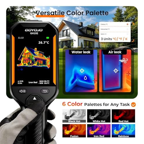Image of GH192 Thermal Imaging Camera, 240x240 Super IR Resolution, Dual-Sensor with 2MP Visual Camera, 25Hz Handheld Thermal Imager with Alarm for Mechanical Maintenance Home HVAC Electrical Inspection