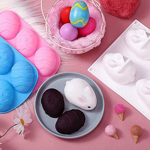Grote paasei-vorm - ijssilicone chocoladevorm - groot paasei voor cacaobomben & breekbare ei-chocoladeschelpen - vullen met peeps, snoep, cake & marshmallows - blauw - Image 5