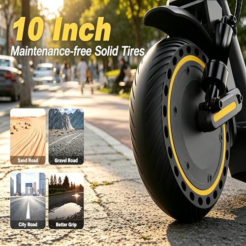 Image of WERHY 10 Inches Electric Scooter, 22 MPH Top Speed & 500W Powerful Motor, 22-28Miles Long Range, Folding E Scooter with Dual Braking for Adults