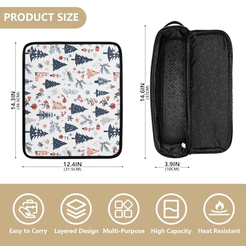 Bolsa de viaje resistente al calor Playful Winter Marble para herramientas de cabello como planchas, rizadores y accesorios, organizador portátil miniatura 4