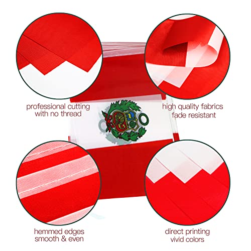 Image of Anley Peru String Flag Pennant Flags, Patriotic Events 28th of July Peruvian Independence Day Decoration Sports Bars - 33 Feet 38 Flags