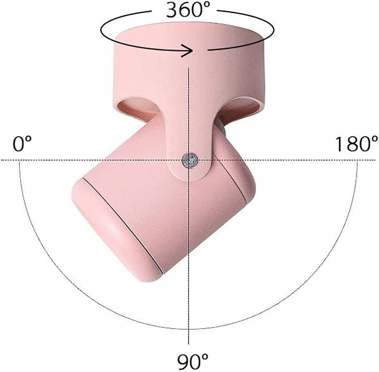 LED Accent Spot Light Surface Mounted Spotlight Ceiling Light Fixture, Modern Track Lighting Kits Ceiling Spotlights Wall Lamps for Bedroom, Living Room, Kitchen, Gallery (Color : Pink-4000k)