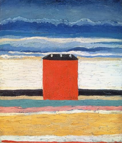 Toile paysage rouge de Malevich 60x90cm pour la décoration du salon