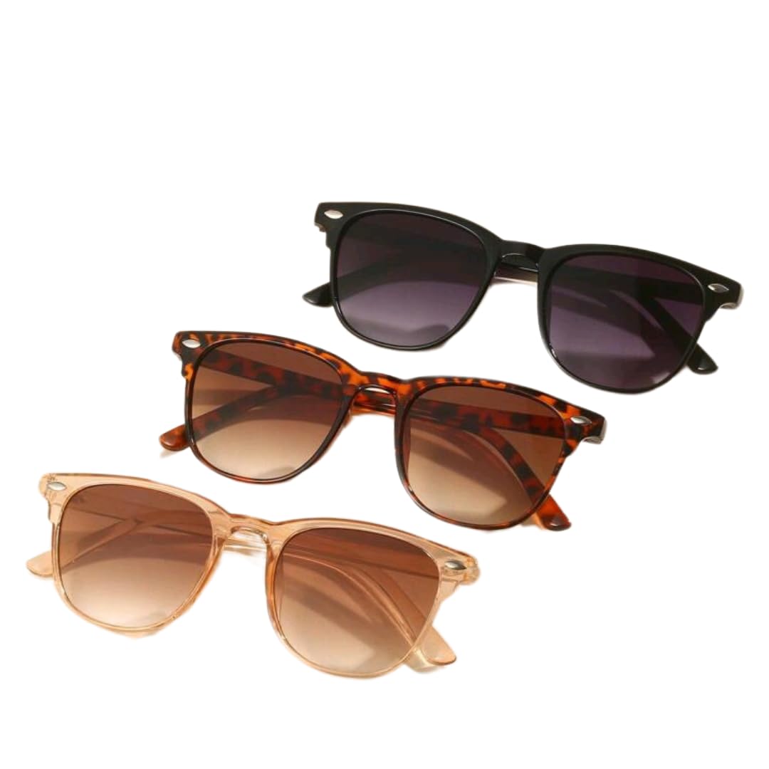 LLEP & FILS GAFAS DE SOL MUJER, SET DE 3 UDS GAFAS DE SOL COLOR NEGRO, MARRÓN Y BEIGE
