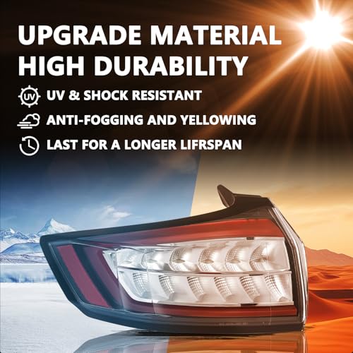 Image of Aosky LED Tail Light Assembly w /o DRL Compatible with 2015-2018 Ford Edge | Rear Taillight Brake Signal Lamp with Bulbs Left Driver Side