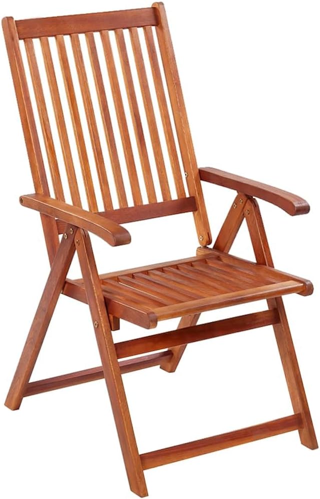 A single vidaXL Patio Folding Chair, unfolded and viewз передньої сторони.