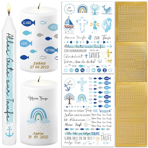 BOFUNX 2pcs Kerzentattoos Kommunion Taufe Kerzen Tattoofolie +...