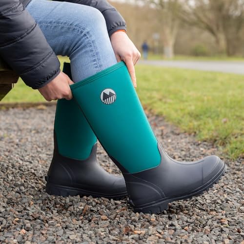 Lakeland Active Rydal Gummistiefel für Damen, Neopren, isoliert, Gummi, warm gefüttert, vollständig kniehoch, wasserdicht, in Schwarz, Moosgrün, Marineblau und Pflaume, navy, 42 EU