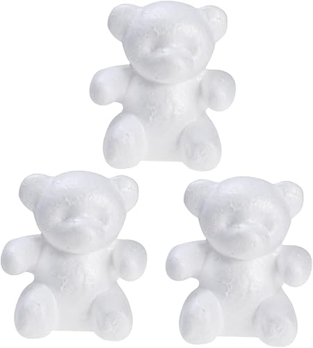 Miniatura 1 de EXCEART Bolas de poliestireno, 3 unidades, mini osos de espuma para manualidades, 5.9 in, bola de espuma suave, modelado en forma de oso, formas de