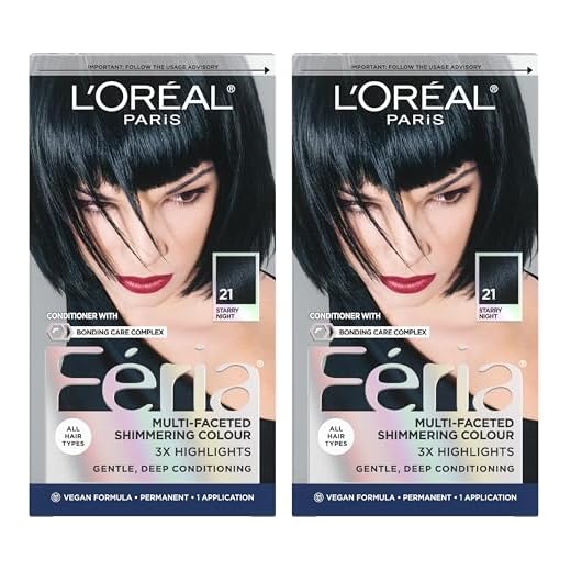L'Oreal Paris Feria Multi-Faceted Shimmering Permanent Hair Color, 21 Starry Night, Pack of 2, Hair Dye