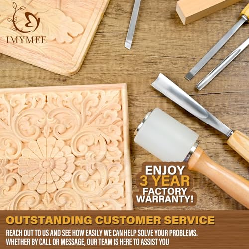 IMYMEE Wood Carving Tools Set of 12 Chisels with PU Storage Bag, Razor Sharp CR-V 60 Steel Blades, Wood Carving Kit,Wood Chisels for Woodworking - Thumbnail 4