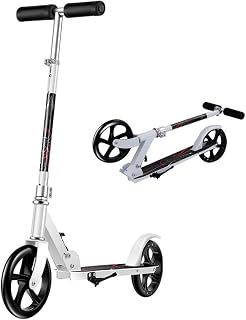 WRRAC-Trampolines Kids/Adult Scooter Beginner Micro Kickboard with Fixed Bar Scooter Dual Suspension System Smooth Ride Quick-Release Folding System Support 330 lbs(White)