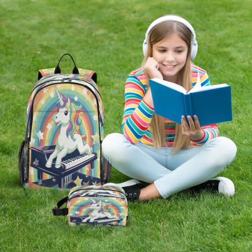 Sac à dos licorne et piano pour sorties et école - 7