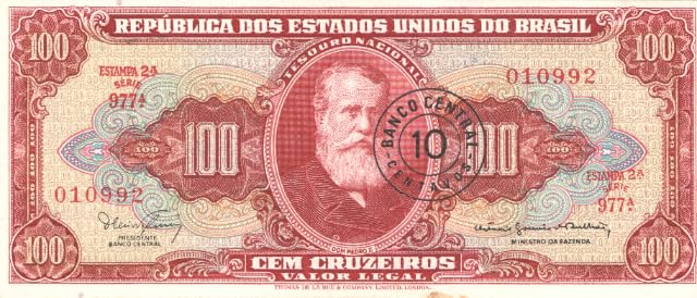 Billet Brésil 10 centavos 1967 NEUF collection monnaie P.185b C118