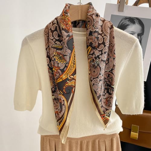 Women's Fall Winter Spring Bandana Head Hair Scarf Classic Plaid Floral Warm Soft Large Head Wrap Neck Scarf2