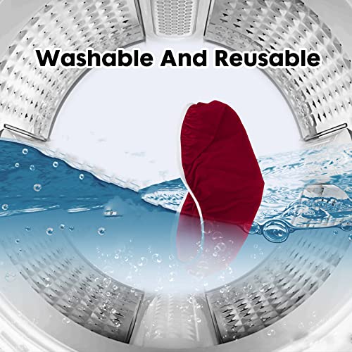 AZHCHKE Toilet Tank Lid Cover, Bathroom Stretch Washable Spandex Toilet Tank Protector Cover with Elastic Bottom, Burgundy - Thumbnail 4