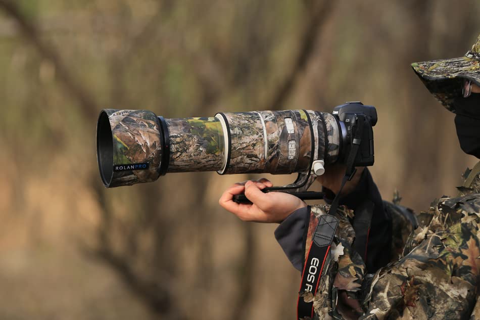 ROLANPRO Waterproof Lens Cover for Canon RF 100-500mm F/4.5-7.1 L IS USM Camouflage Rain Cover-#10 Tree Waterproof - Image 4