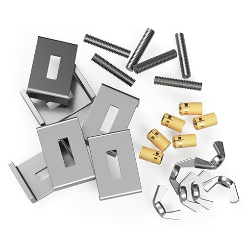 QUADRON clips de fijación para fregaderos bajo encimera GRANIT/STEEL en juego de 6 + insertos Keep-NUT, clips para fregaderos de cocina clips de fijación, juego de instalación, para cocina