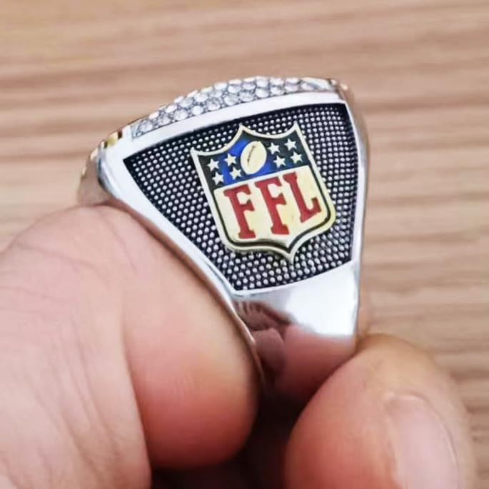 2023 ファンタジーフットボールチャンピオンシップリング ヘビーFFLチャンピオンリング ゴールドシルバートーンメッキアワードトロ