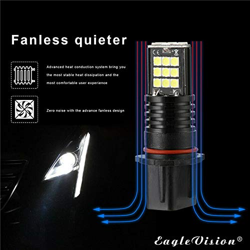Riloer Lampadine LED per auto, 2PCS P13W 1200LM 6000K Lampadine fendinebbia/Luci di marcia diurna per veicoli auto, luce bianca