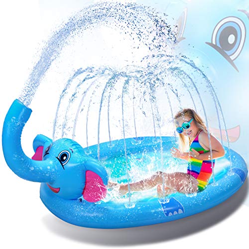 Ganapoco 3 in 1 Inflatable Splash pad Sprinkler Pool Kids Pool Baby Pool Toddler Pool Inflatable Water Toys Outdoor Swimming Pool for Babies and Toddlers