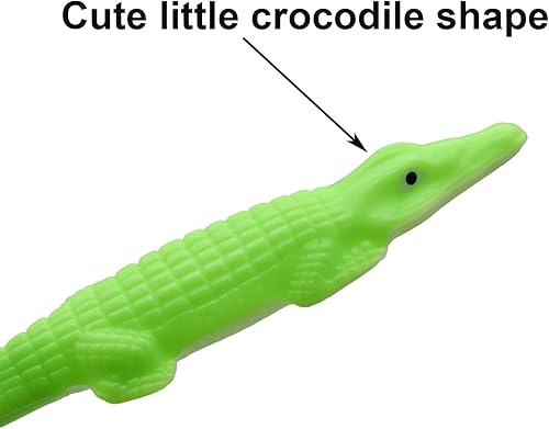 Miniatura 4 de Maydahui 30 bolígrafos de cocodrilo, bolígrafos de gel de cocodrilo, novedosos y divertidos bolígrafos de escritura de cocodrilo, tinta negra para