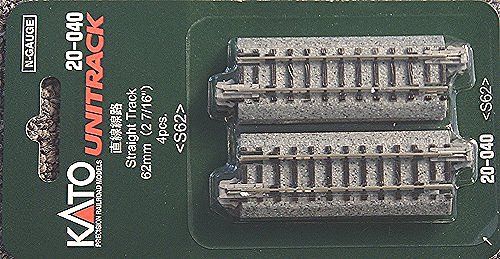 Kato N Scale Unitrack 2 7/16" 62mm Straight Track 4 Pack KA-20-040 -  KAT20-040
