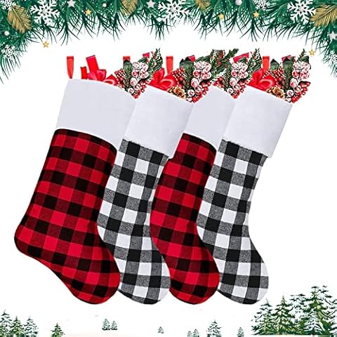 Nikolausstiefel 4 Stück Weihnachtsstrumpf Nikolausstrumpf Weihnachten Christmas Stocking Cover
