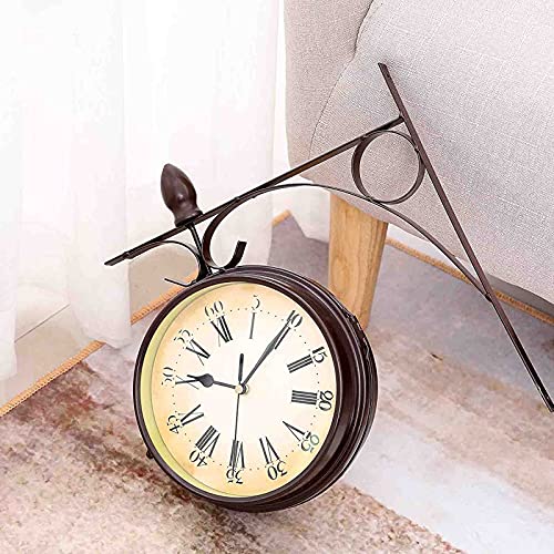 Horloge double face extérieur rétro vintage avec support d'horloge ornement - 6