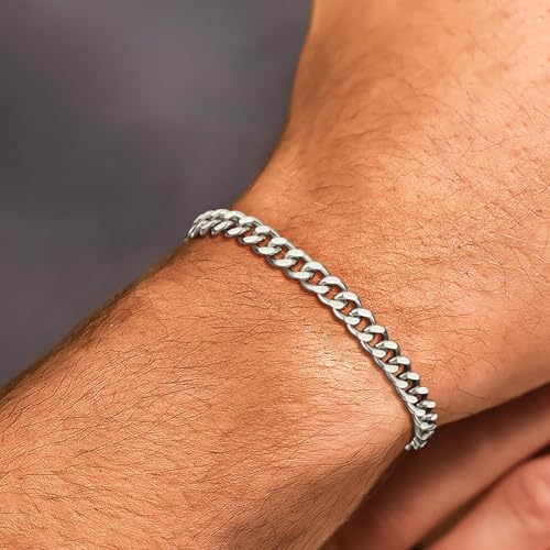 Pulsera de eslabones cubanos de plata 925 para hombre miniatura 4