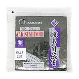 Takaokaya Roasted Seaweed – Yakinori Miyabi Half Cut 100pc | Miyabi Grade Half-Sheets Sushi Nori | Premium Roasted Texture & Deep Umami | Vegan & Gluten-Free
